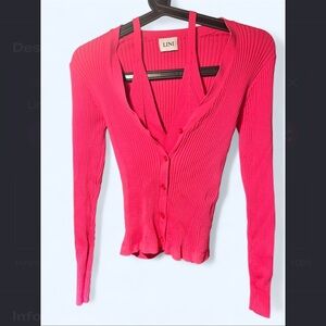 LINI Hot Pink Cardigan + Undertop